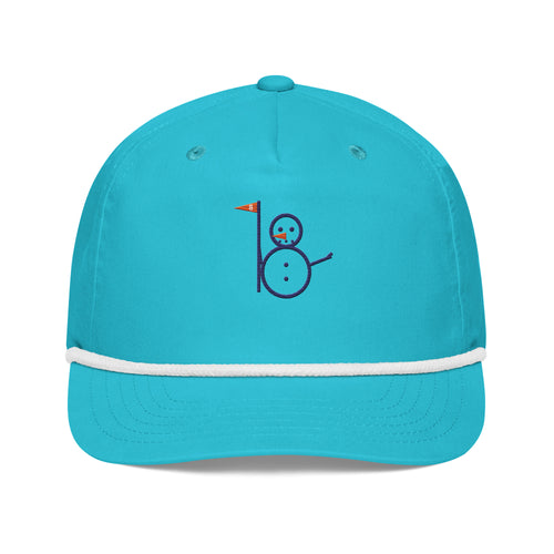 Aqua rope cap with embroidered snowman eight logo