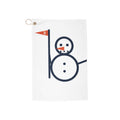 White waffle Snowman Golf towel with snowman eight graphic, grommet and bag clip