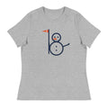 Athletic heather women's tee with the full Snowman Golf graphic